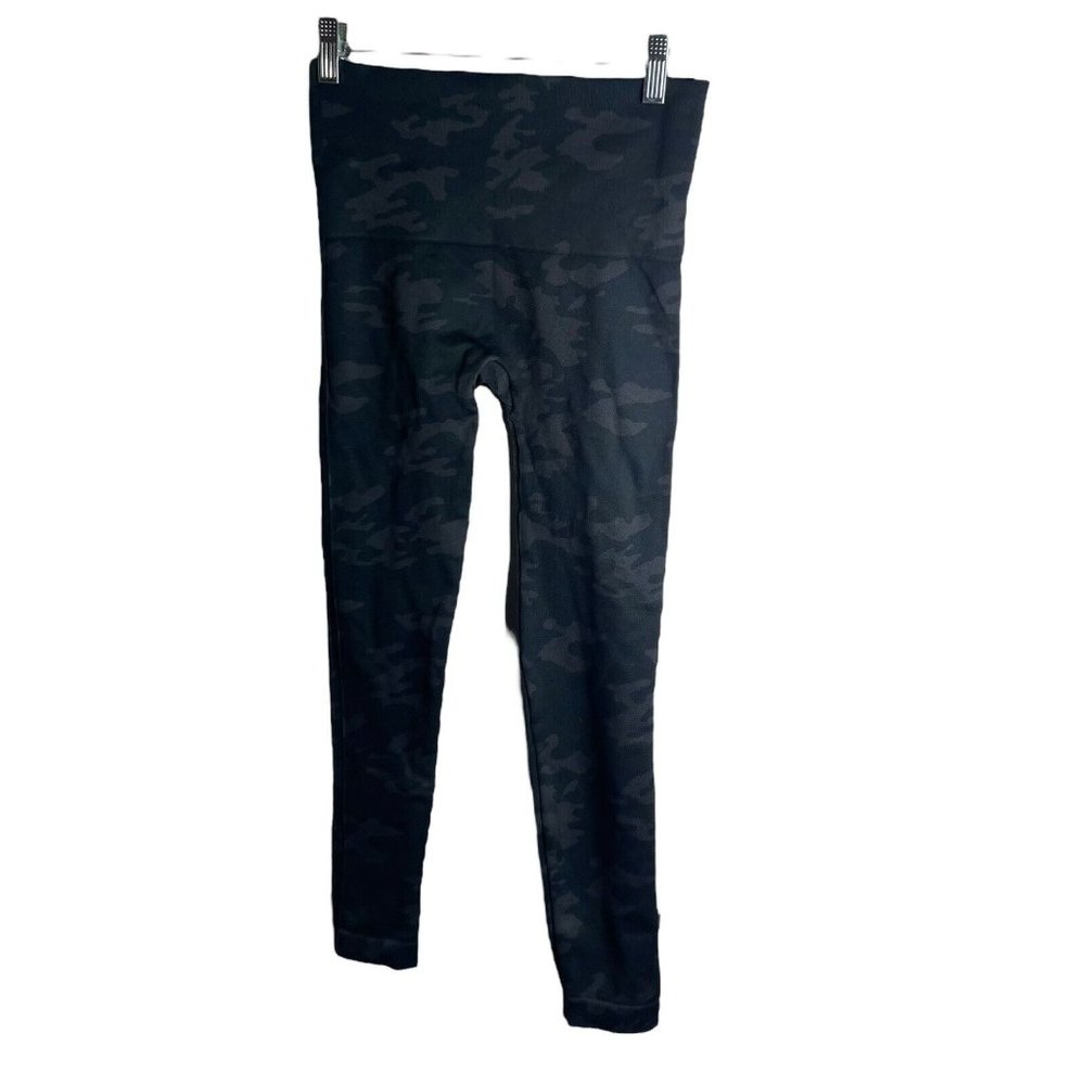Spanx Leggings Womens M Black Gray Camo Look At Me Now Seamless